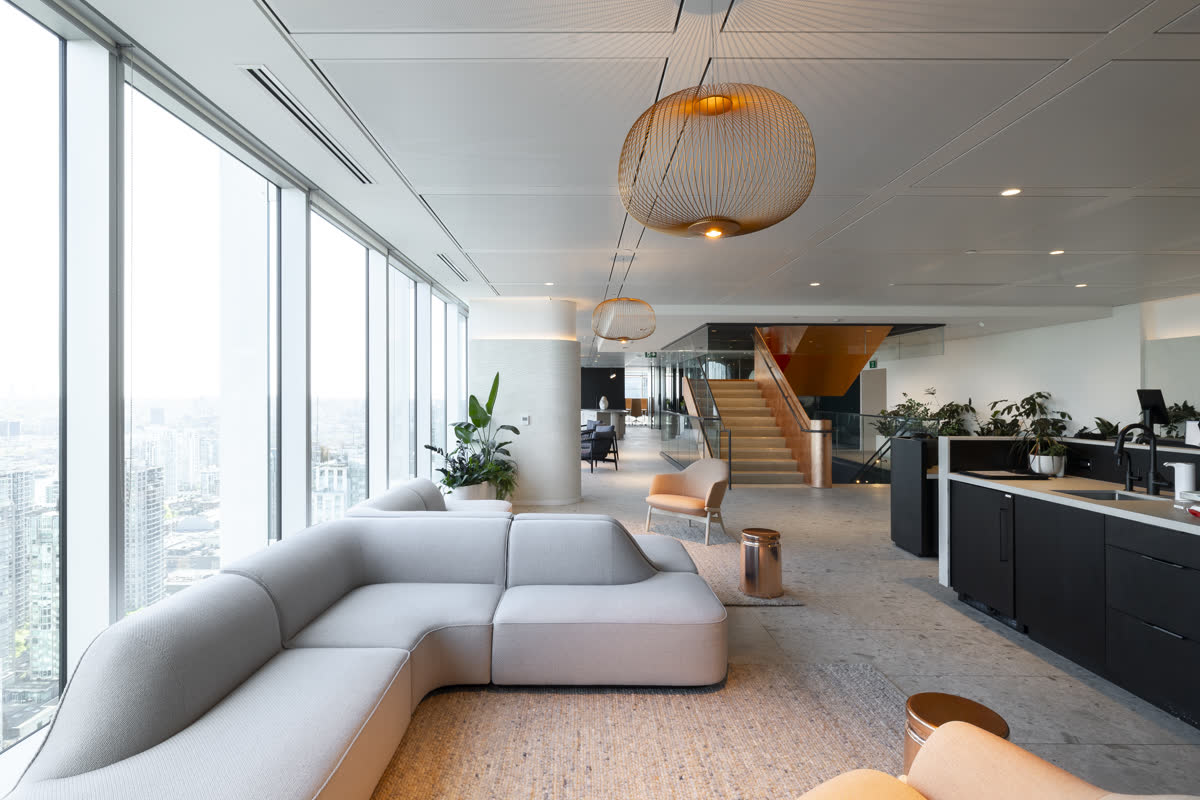 Completed office interior, lounge